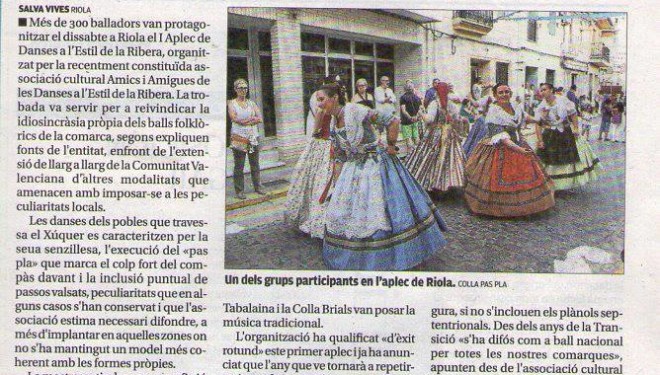 La Ribera reivindica a Riola la idiosincràsia de les seues danses