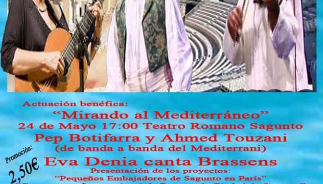 Sagunt: “Mirant el Mediterrani”. Concert de Pep Botifarra, Ahmed Touzani i Eva Dénia